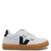 Veja Extra White and Black Velcro Sneaker-Tassel Children Shoes