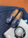 Atlanta Mocassin Navy Shine Penny Loafer-Tassel Children Shoes