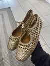 Angulus Gold Braided Ballerina-Tassel Children Shoes