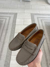 Atlanta Mocassin Taupe Textured Penny Loafer-Tassel Children Shoes