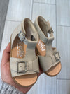 Beberlis Taupe Textured Buckle Baby Sandal-Tassel Children Shoes