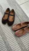 Papanatas Brown Corduroy Mary Jane-Tassel Children Shoes