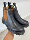 Angulus Black and Brown Boot-Tassel Children Shoes