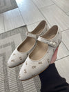 LMDI Sand Flower Pointed Mary Jane-Tassel Children Shoes