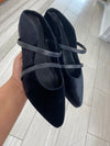 Spain+Co Black Velvet Mule-Tassel Children Shoes