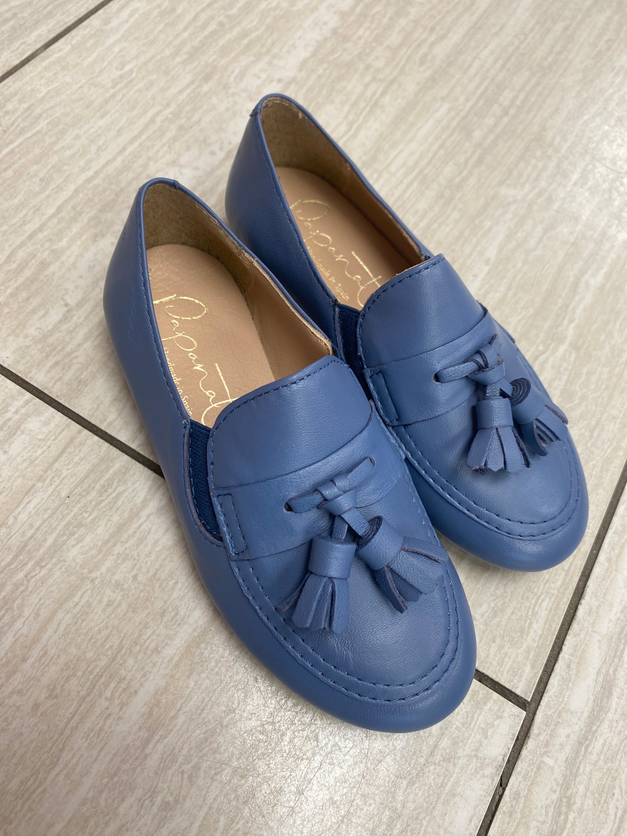 Papanatas Ocean Blue Tassel Loafer-Tassel Children Shoes