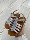 Pom D&#39;Api Silver Glitter Sandal-Tassel Children Shoes