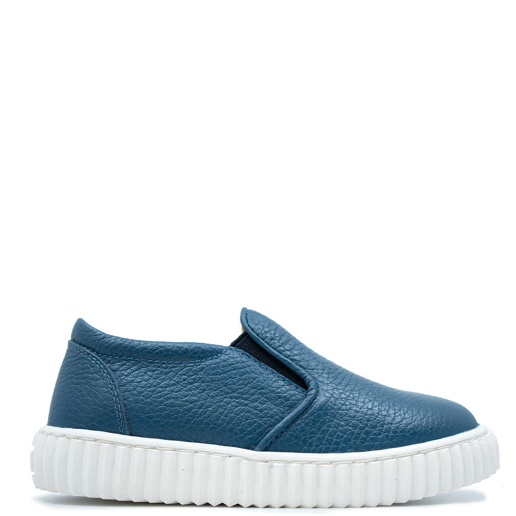 Blublonc Azul Pebbled Slip On Sneaker-Tassel Children Shoes