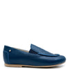 Manuela Navy Embossed Loafer-Tassel Children Shoes