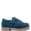 Blublonc Navy Canvas Double Monk Loafer-Tassel Children Shoes