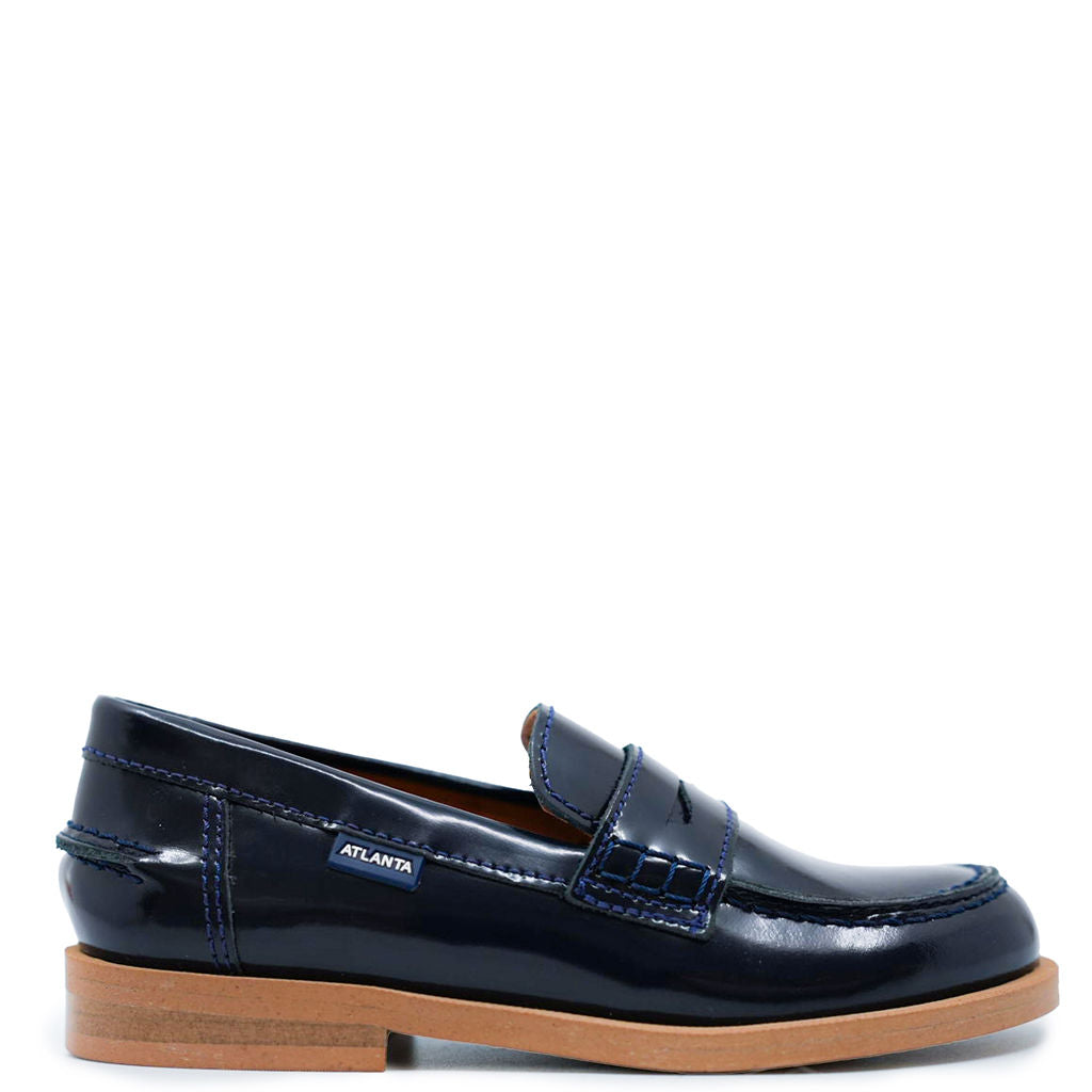 Atlanta Mocassin Navy Florentic Penny Shoe