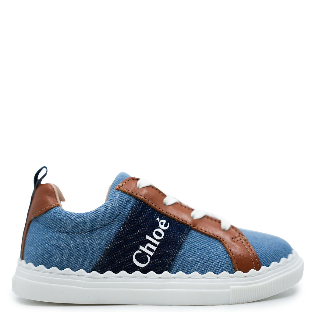 Chloe Denim Mini Me Sneaker-Tassel Children Shoes