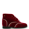 Manuela Red Velvet Wingtip Bootie-Tassel Children Shoes