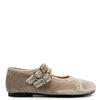 Manuela Taupe Velvet Double Strap Mary Jane-Tassel Children Shoes