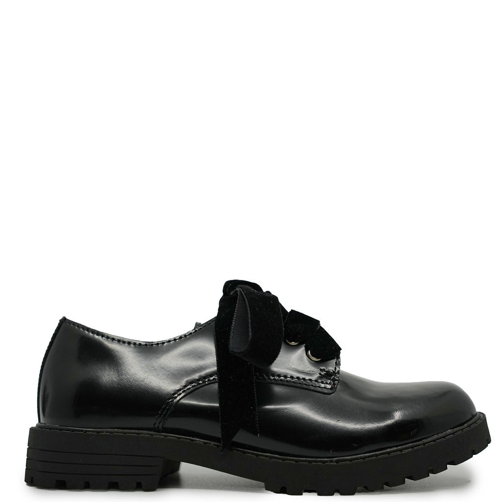 Papanatas Black Oxford-Tassel Children Shoes