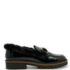 Beberlis Black Patent Fur Chunky Loafer-Tassel Children Shoes