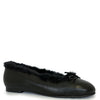 Spain+Co Black Fur Bow Ballet-Tassel Children Shoes