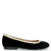 Spain+Co Black Velvet and Gold Scalloped Flat-Tassel Children Shoes