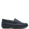 Porte Navy Leather Logo Loafer-Tassel Children Shoes