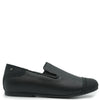 Manuela Black Pebbled Rubber Captoe Smoking Loafer-Tassel Children Shoes