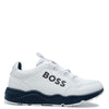 Hugo Boss White and Navy Elastic Sneaker-Tassel Children Shoes