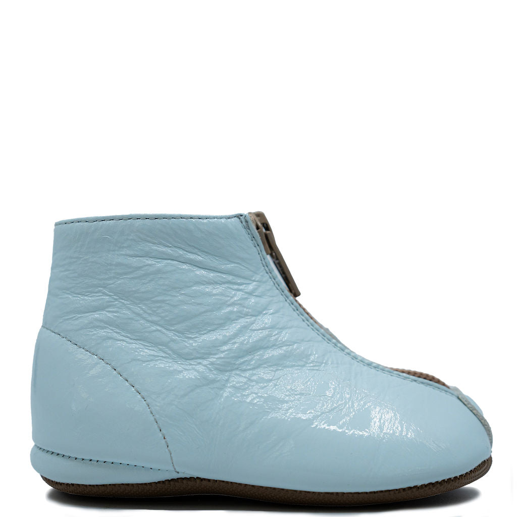 Pepe Sky Blue Patent Zipper Baby Bootie-Tassel Children Shoes