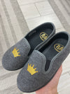 Pepe Gray Wool Crown Loafer-Tassel Children Shoes