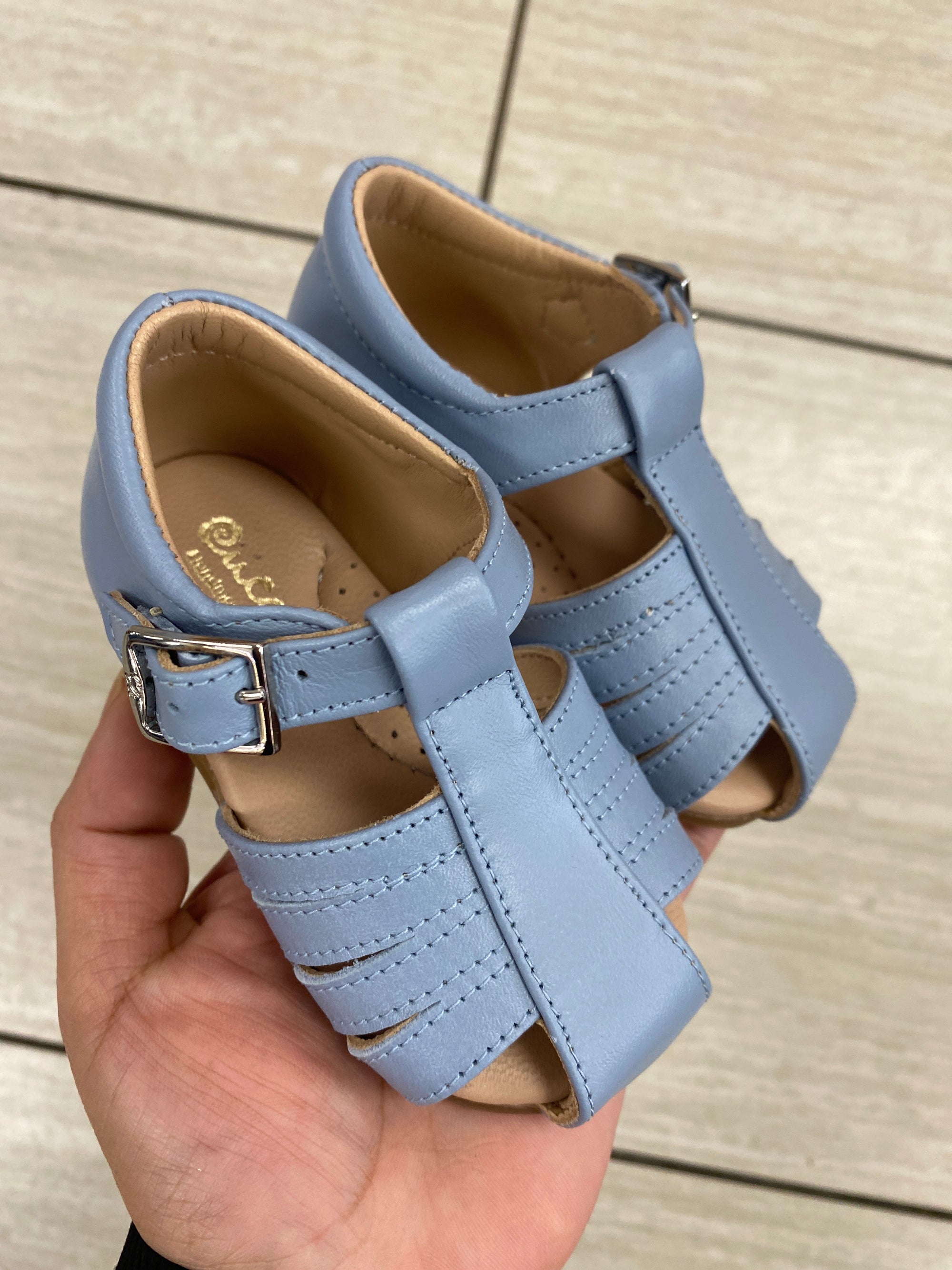 Papanatas Steel Blue Closed Toe Baby Sandal-Tassel Children Shoes