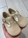 Beberlis Sand Leather Wingtip Baby Shoe