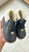 LMDI Black and White Fur Baby Boot-Tassel Children Shoes