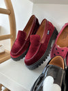 Atlanta Mocassin Maroon Velvet Chunky Loafer-Tassel Children Shoes