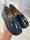 Porte Black Shine Buckle Loafer-Tassel Children Shoes