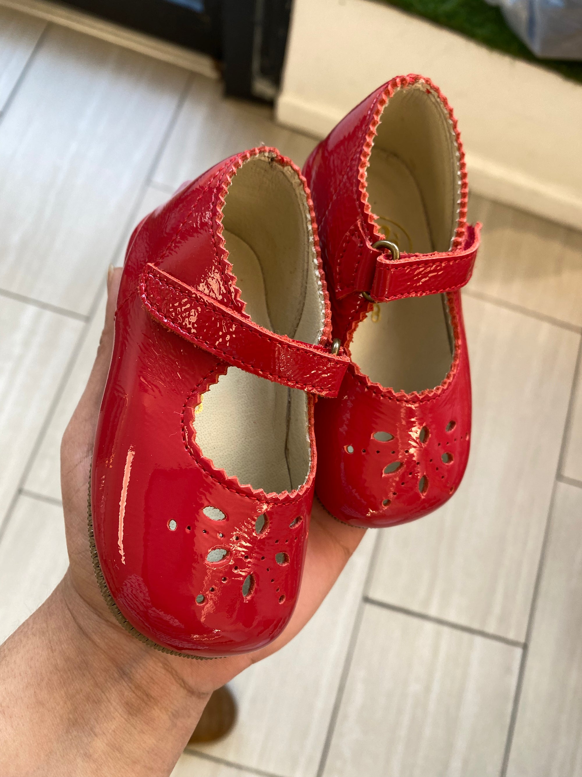 Pepe Red Patent Baby Mary Jane-Tassel Children Shoes