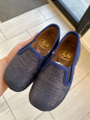 Pepe Navy Wicker Slipper Loafer-Tassel Children Shoes