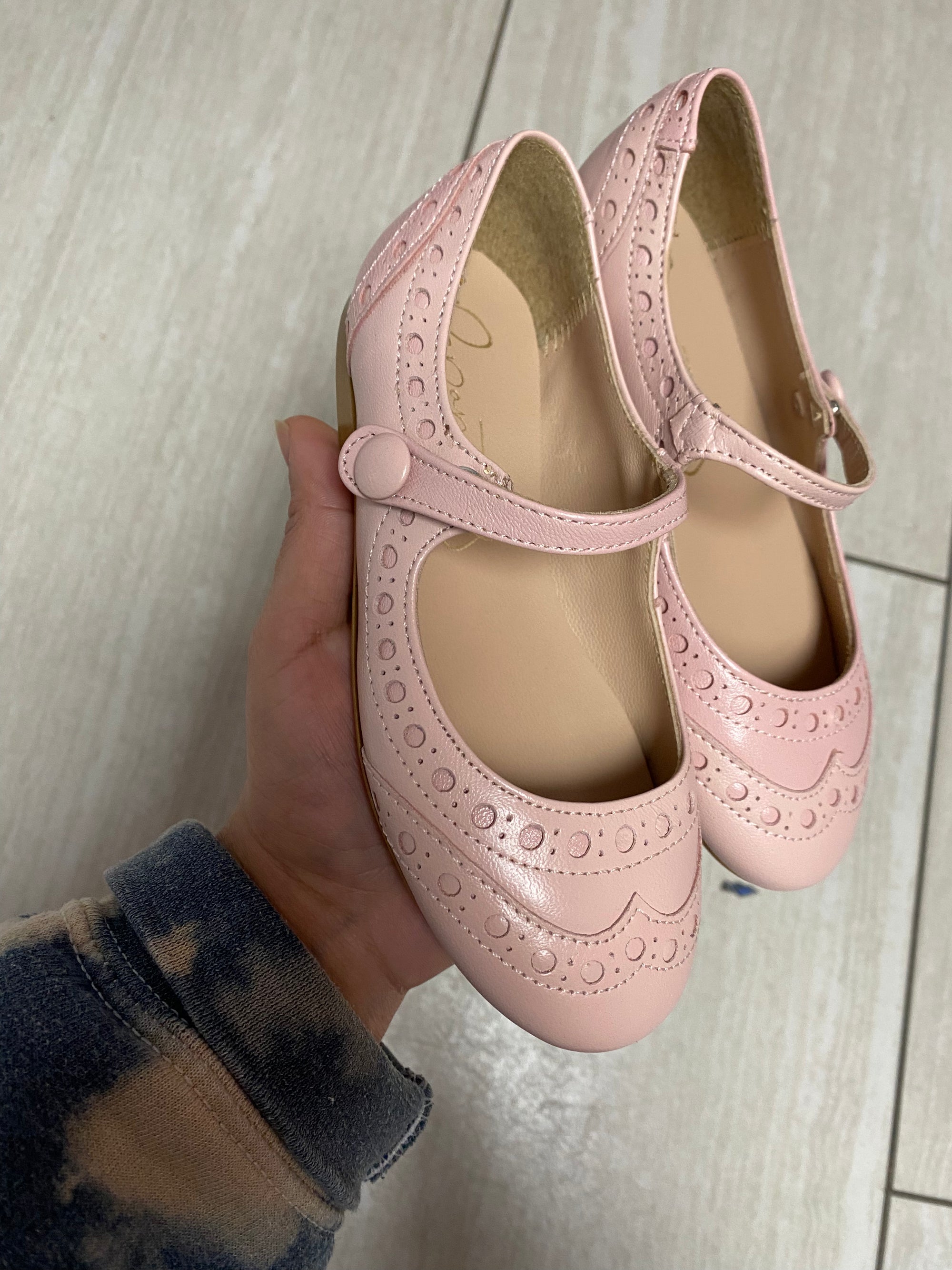 Papanatas Soft Pink Wingtip Mary Jane-Tassel Children Shoes