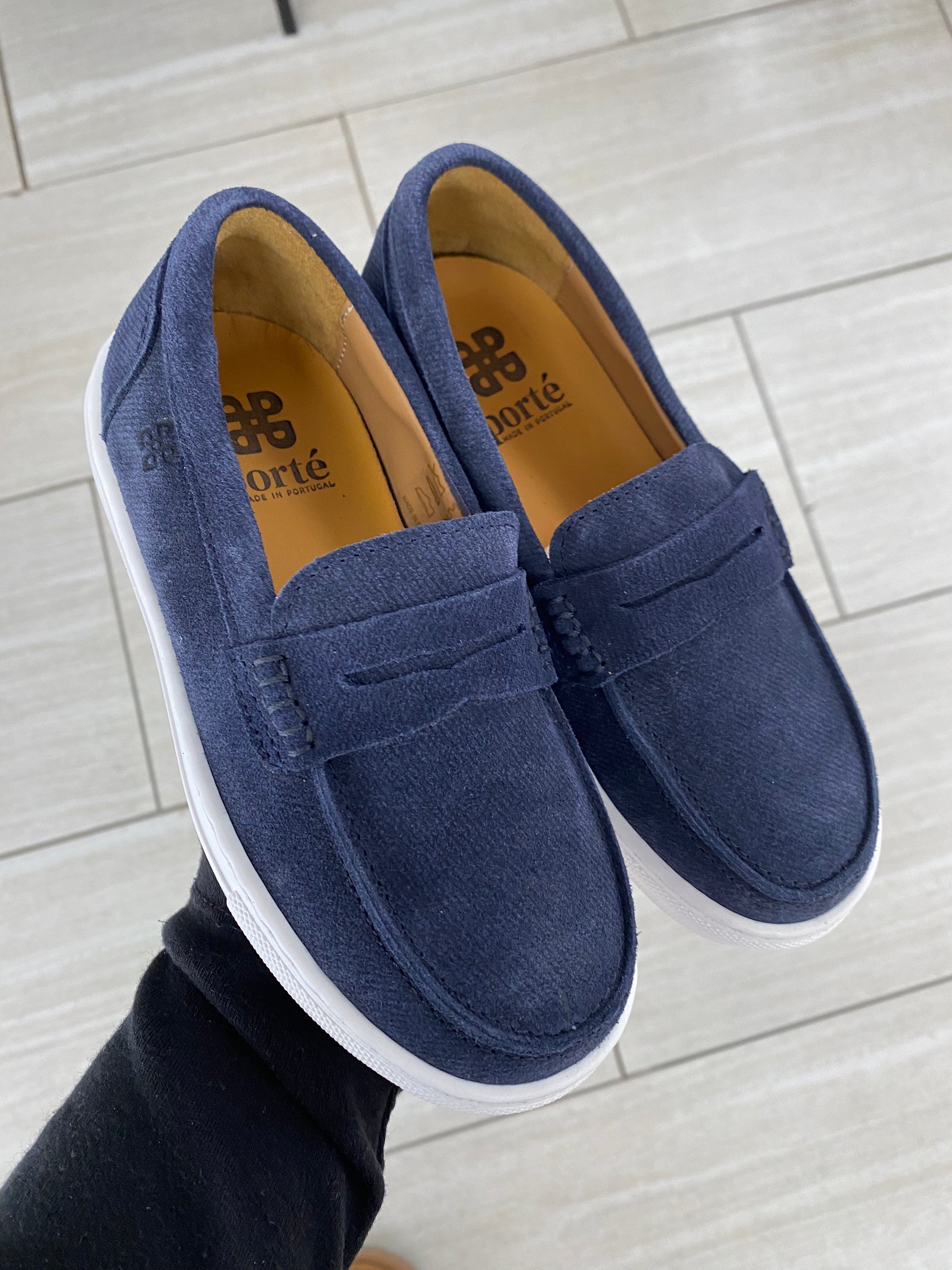 Porte Navy Suede Penny Dress Sneaker-Tassel Children Shoes