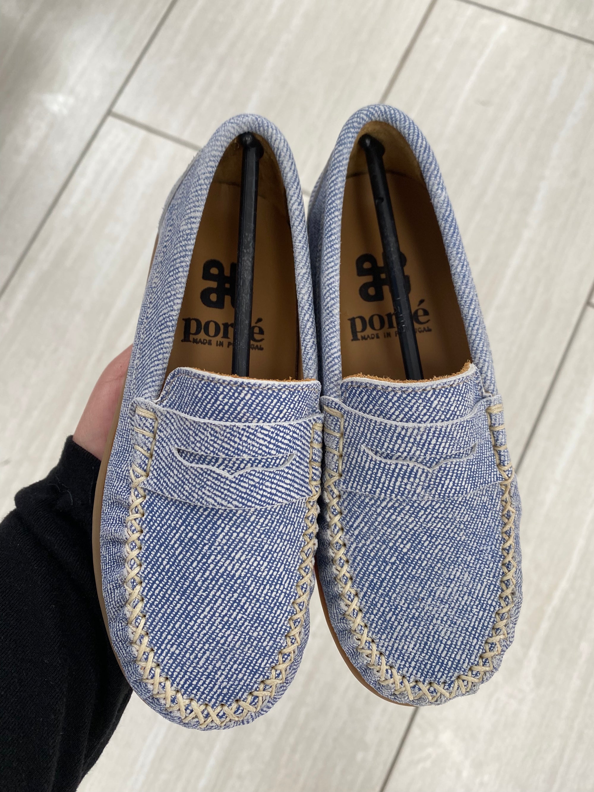 Porte Light Denim Penny Loafer-Tassel Children Shoes