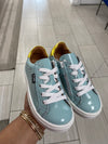 Atlanta Mocassin Aqua Patent Zipper Sneaker-Tassel Children Shoes