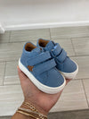 Atlanta Mocassin Blue Nubuck Star Velcro Baby Sneaker-Tassel Children Shoes