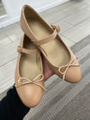 Blublonc Nude Bow Mary Jane-Tassel Children Shoes