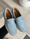 Porte Chunky Denim Scalloped Loafer-Tassel Children Shoes