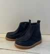 Bonpoint Navy Leather Zipper Baby Bootie-Tassel Children Shoes