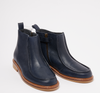 Bonpoint Navy Leather Zipper Boot-Tassel Children Shoes