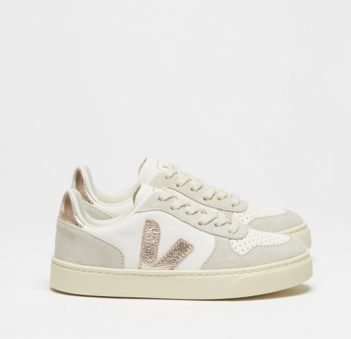 Veja White Platine Lace Sneaker-Tassel Children Shoes