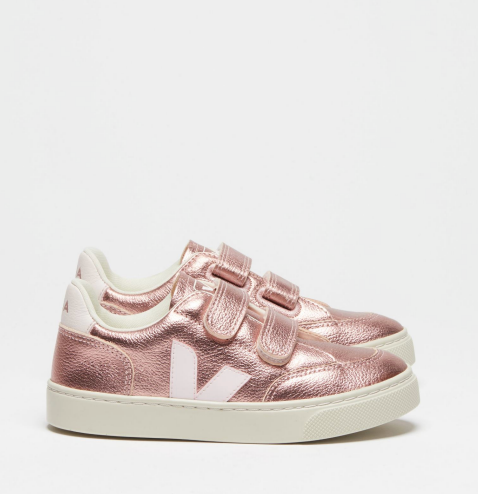 Veja Nacre Lassi Velcro Sneaker-Tassel Children Shoes