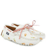 Atlanta Mocassin White Ice Cream Printed Bow Loafer-Tassel Children Shoes