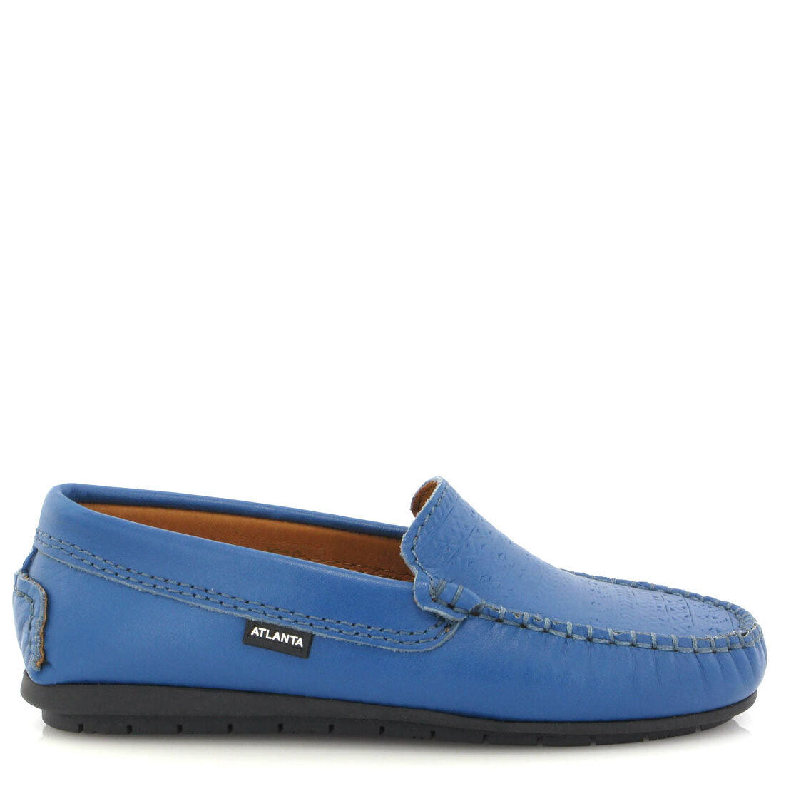 Atlanta Mocassin Royal Blue Stamped Loafer-Tassel Children Shoes