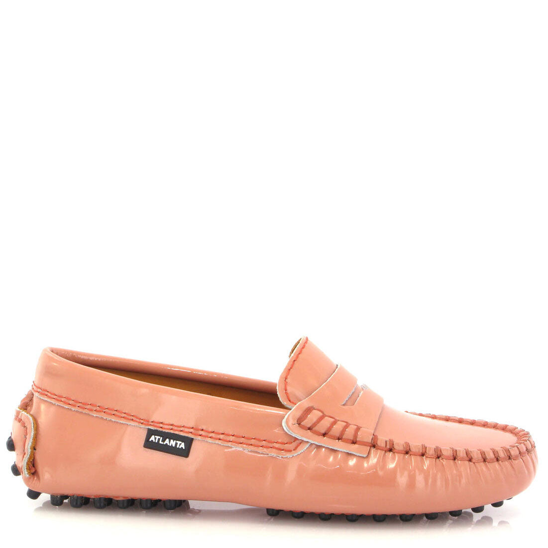 Atlanta Mocassin Peach Patent Penny Driver-Tassel Children Shoes