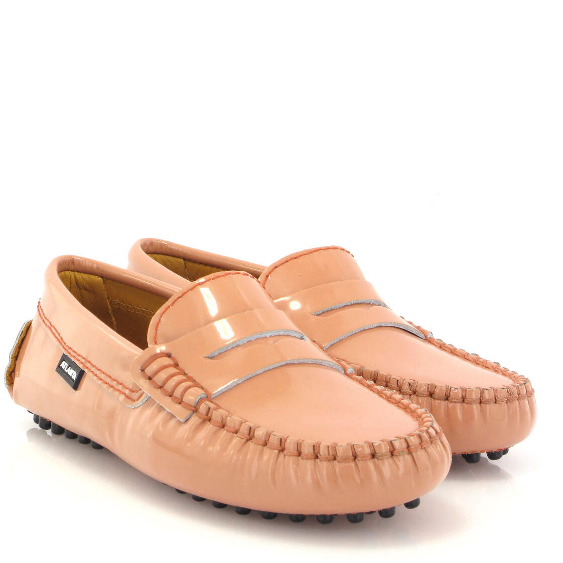 Atlanta Mocassin Peach Patent Penny Driver-Tassel Children Shoes