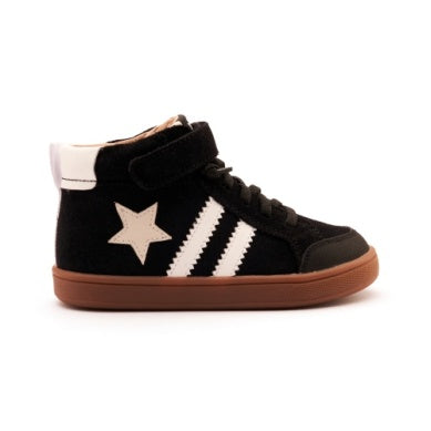 Old Sole Black Stripe Hi Top Sneaker-Tassel Children Shoes